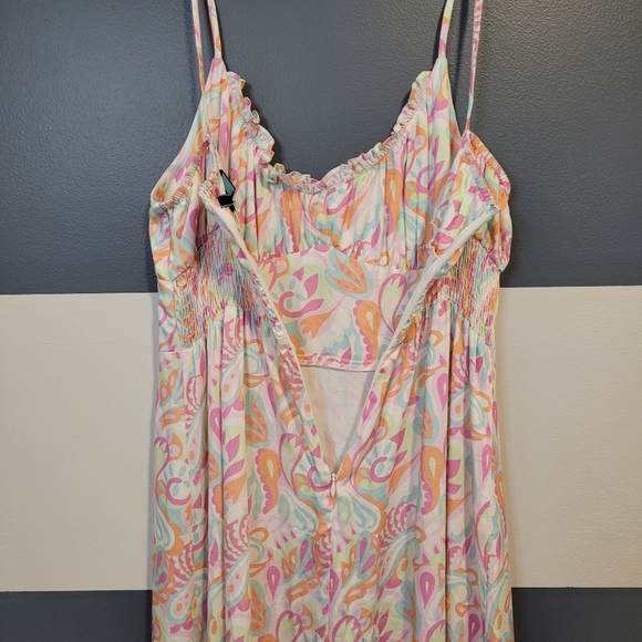 NWT Shore Brand "Sicily" Dress Pastel Paisley Women's Size Large Made in USA - Picture 6 of 14
